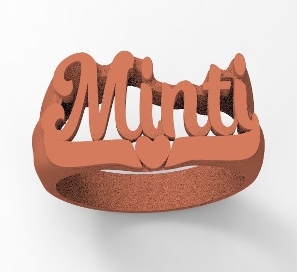 Minti name ring 3D print model_3