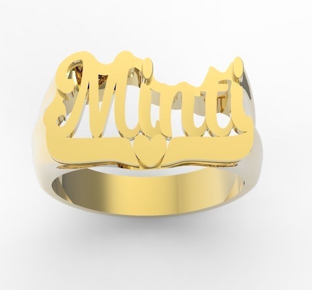 Minti name ring 3D print model_2