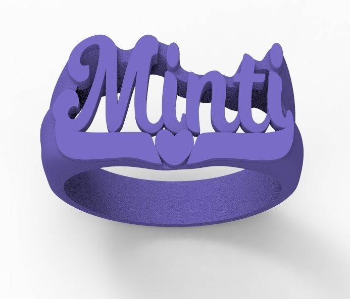 Minti name ring 3D print model_5
