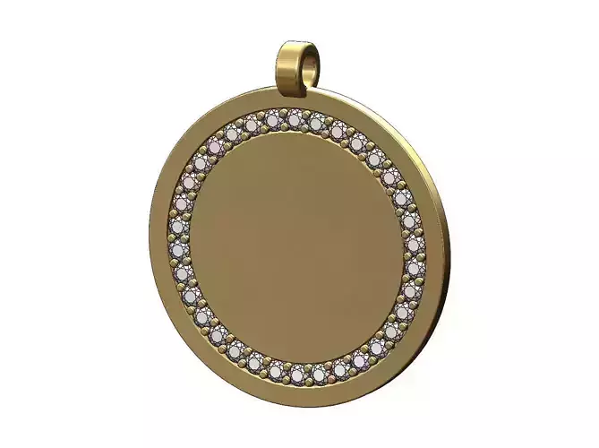 Simple engravable diamond 25mm coin