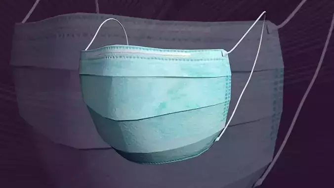 Surgical Mask  PBR Lowpoly AR VR Ready Model 