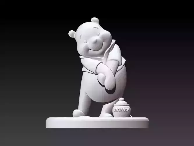 Winnie-the-Pooh statue Silver Gold  Print 3D print model