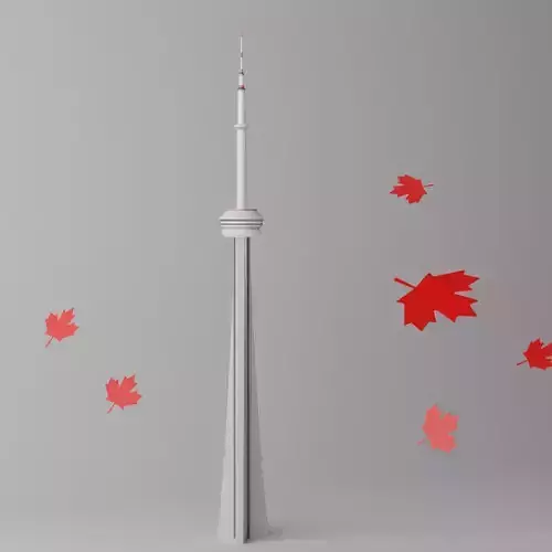 Lovely CN Tower Toronto Low-poly 3D model