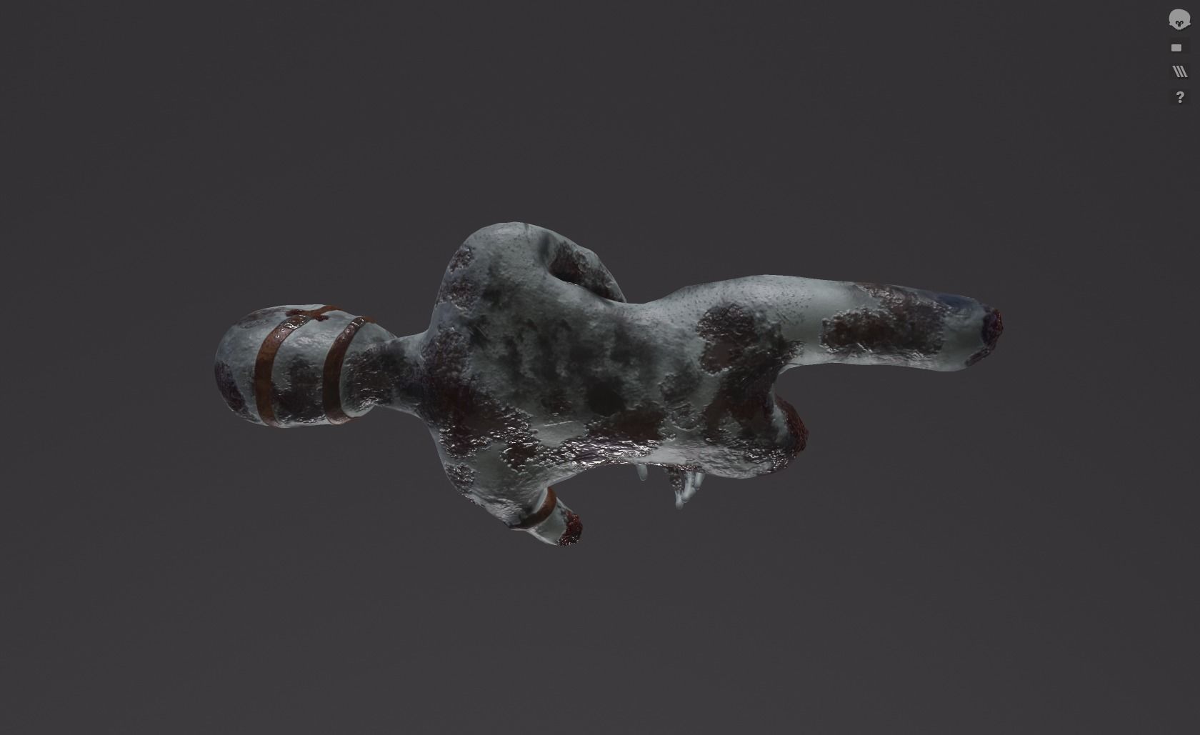 Tortured Dead Body Low-poly 3D model_3