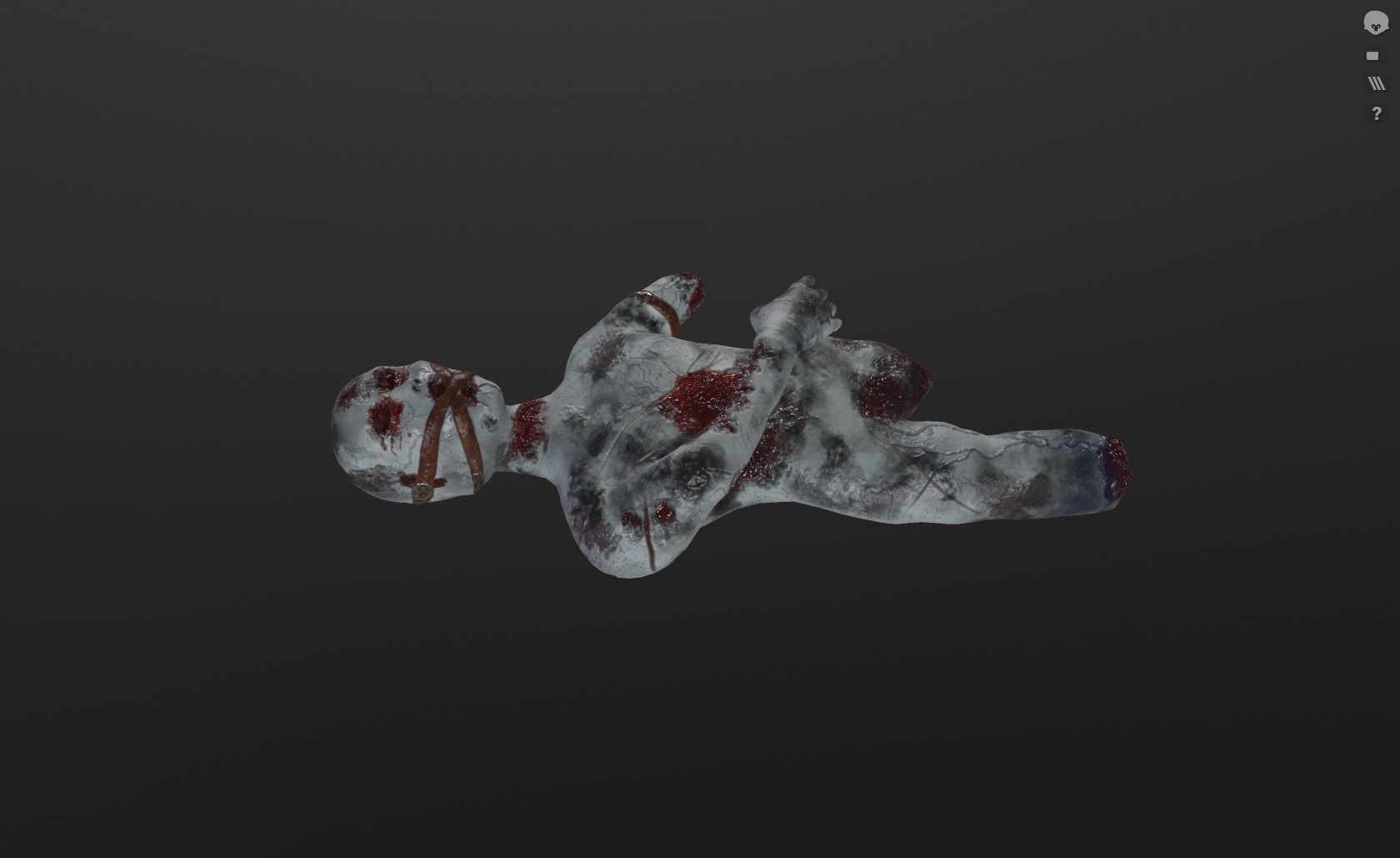 Tortured Dead Body Low-poly 3D model_2
