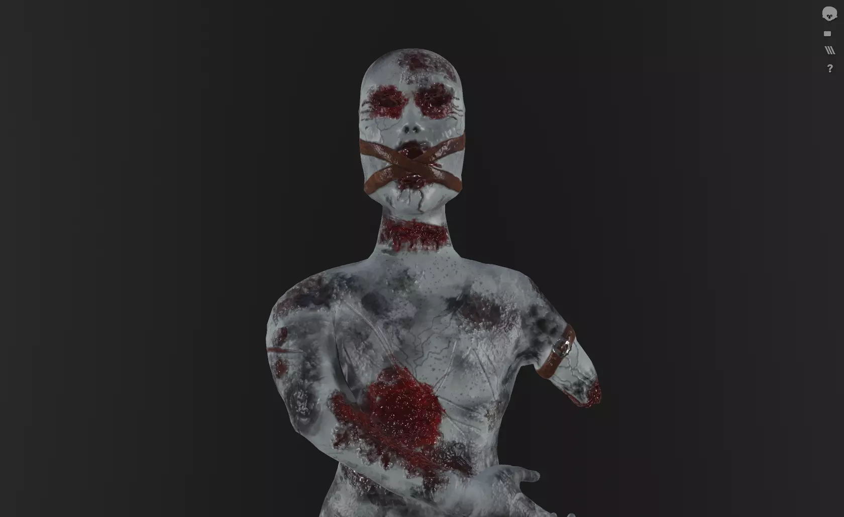 Tortured Dead Body Low-poly 3D model_0