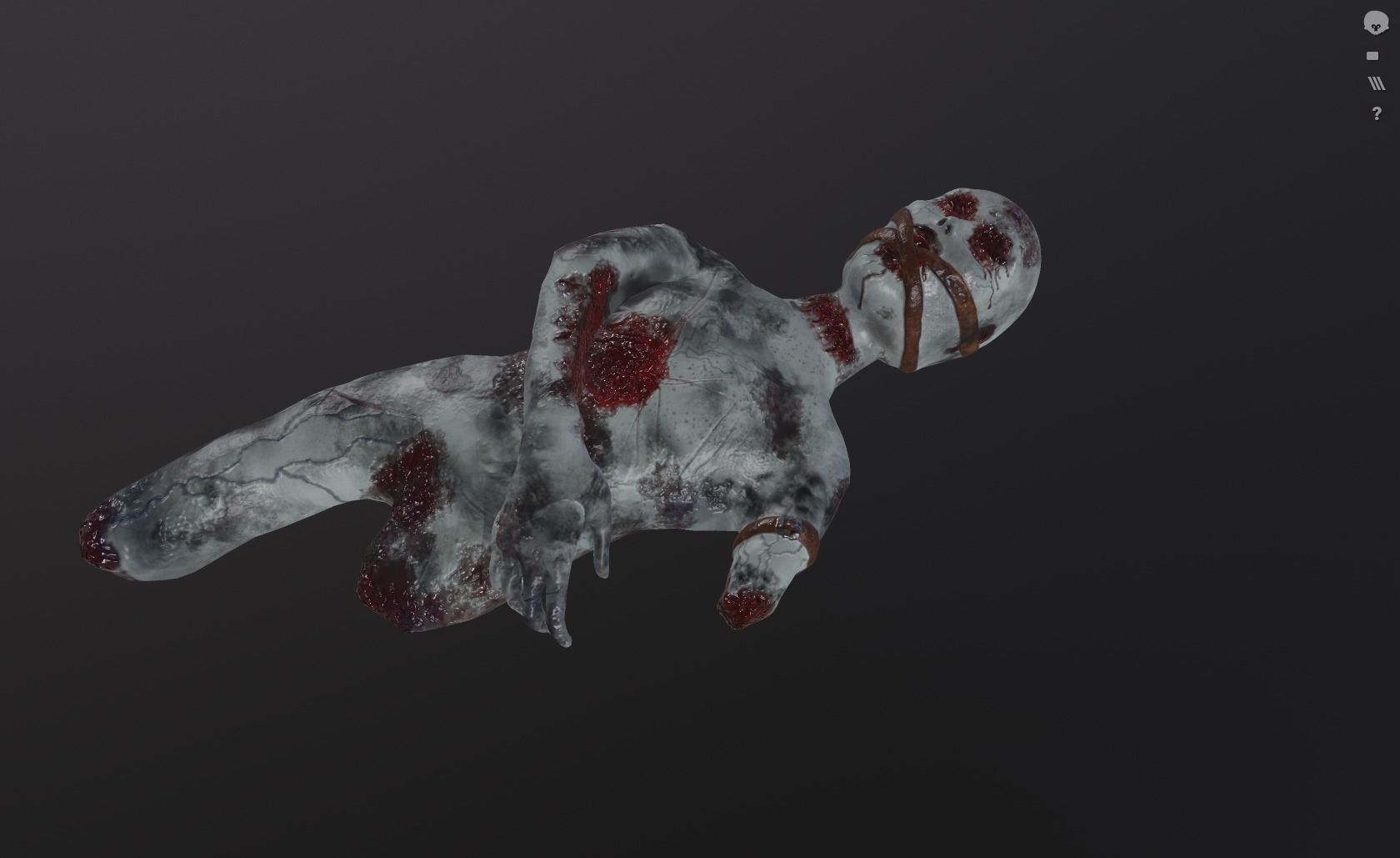 Tortured Dead Body Low-poly 3D model_4