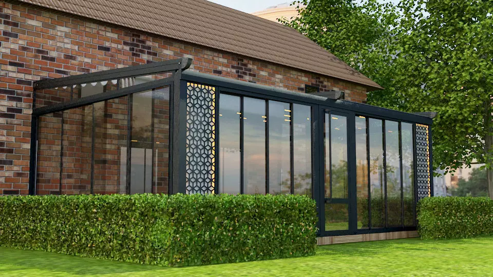 pergola metal shed with roof 3D model