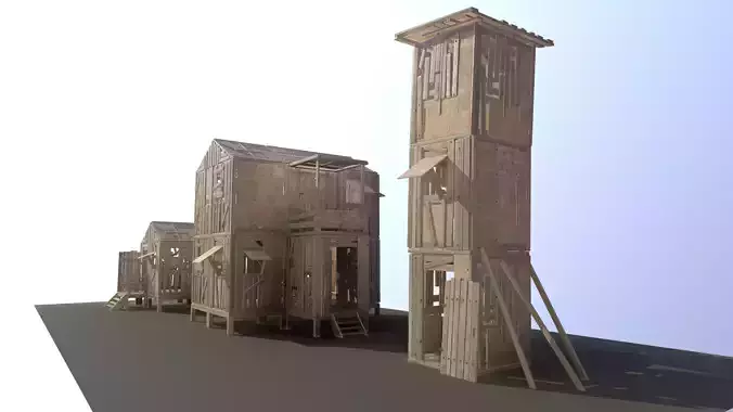 Shack Constructor PBR Low-poly 3D model
