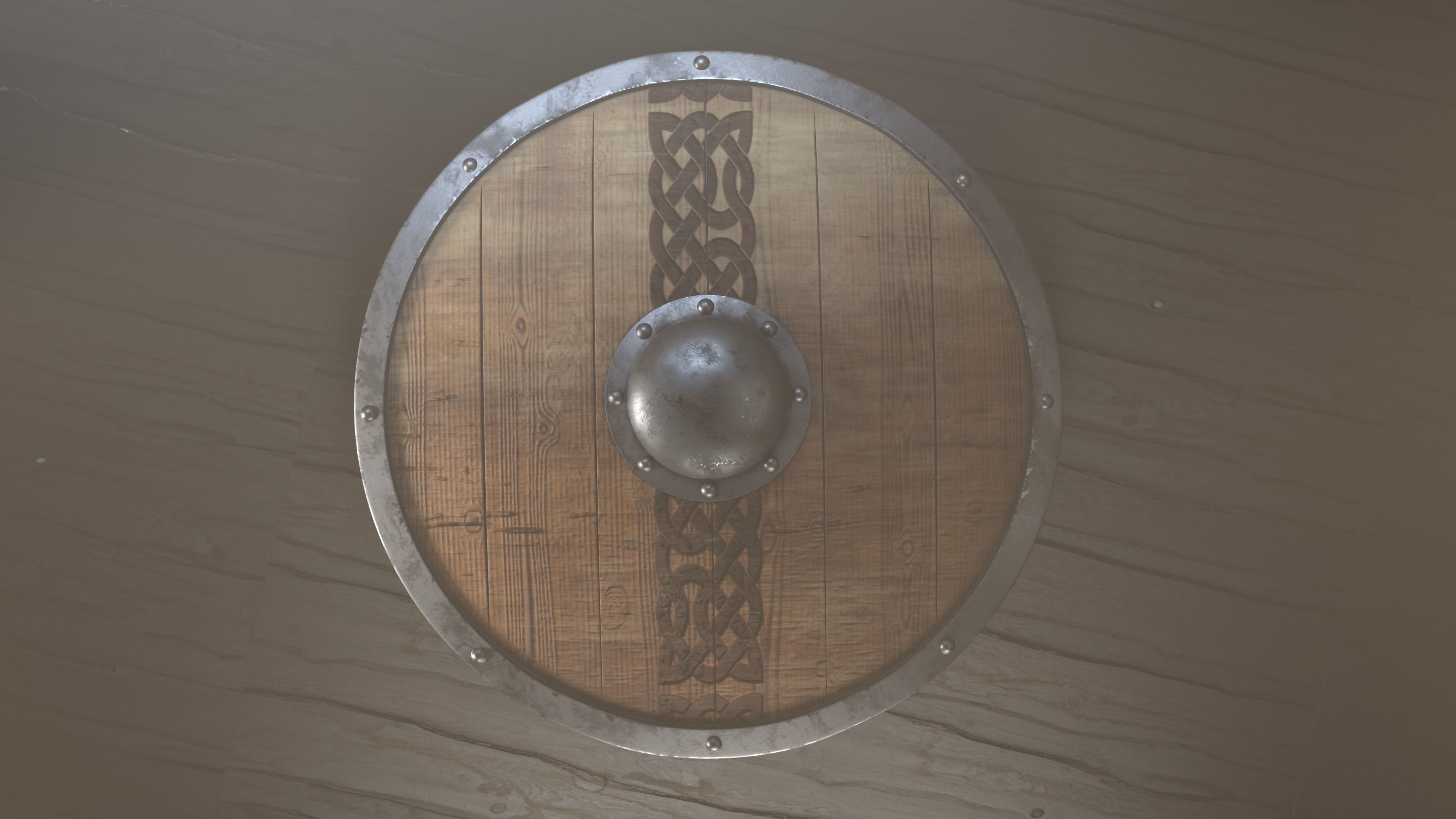 Shield viking 3D model_1