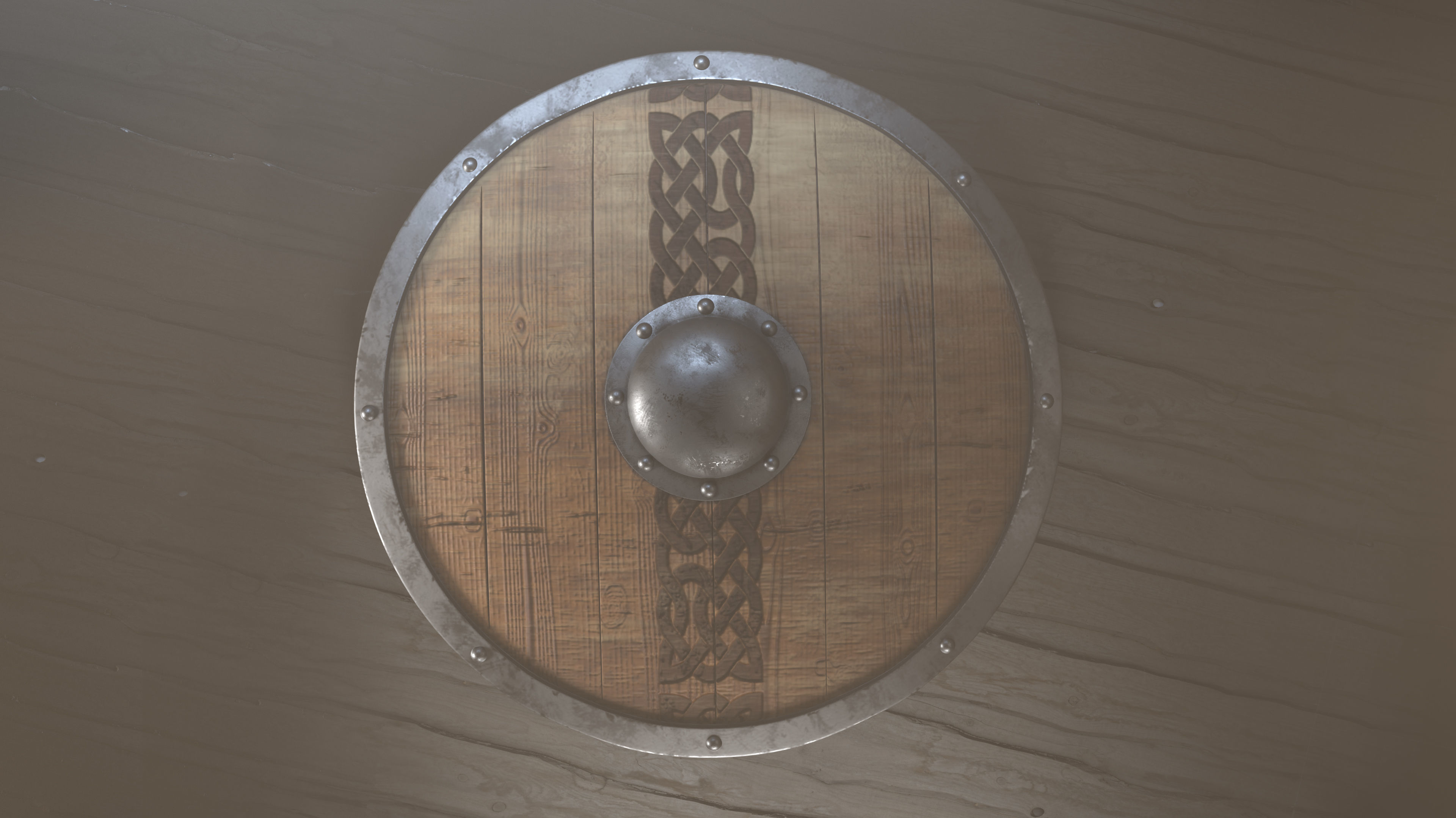 Shield viking 3D model_2