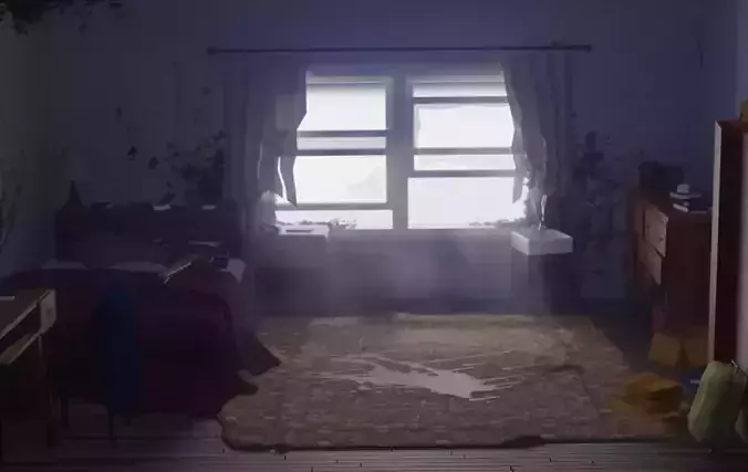 Abandoned room from The Last Of Us Part II Trailer Low-poly 3D model