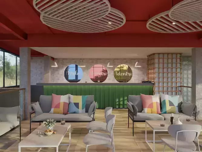 Colorful modern bar 3D model