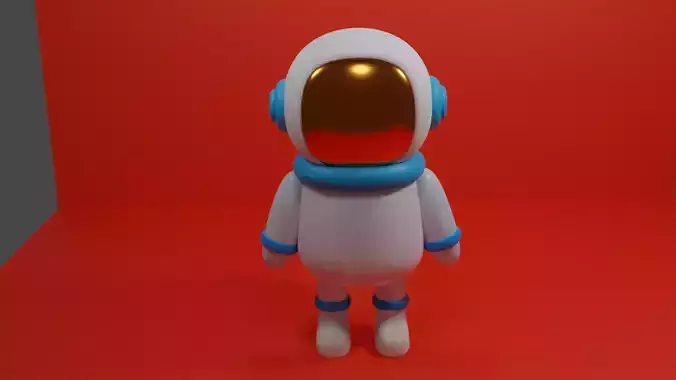 Astronaut cartoon character with headphones and backpack