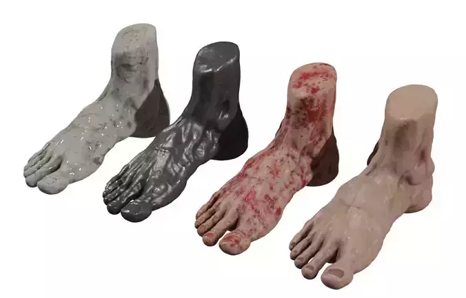 Foot with textures - four materials