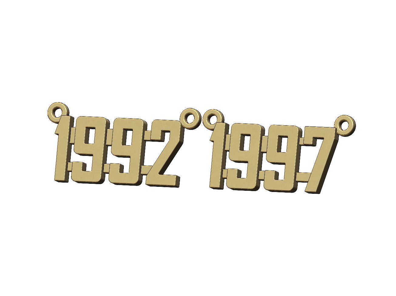 1990s pendant and charms mini set 3D print model_3