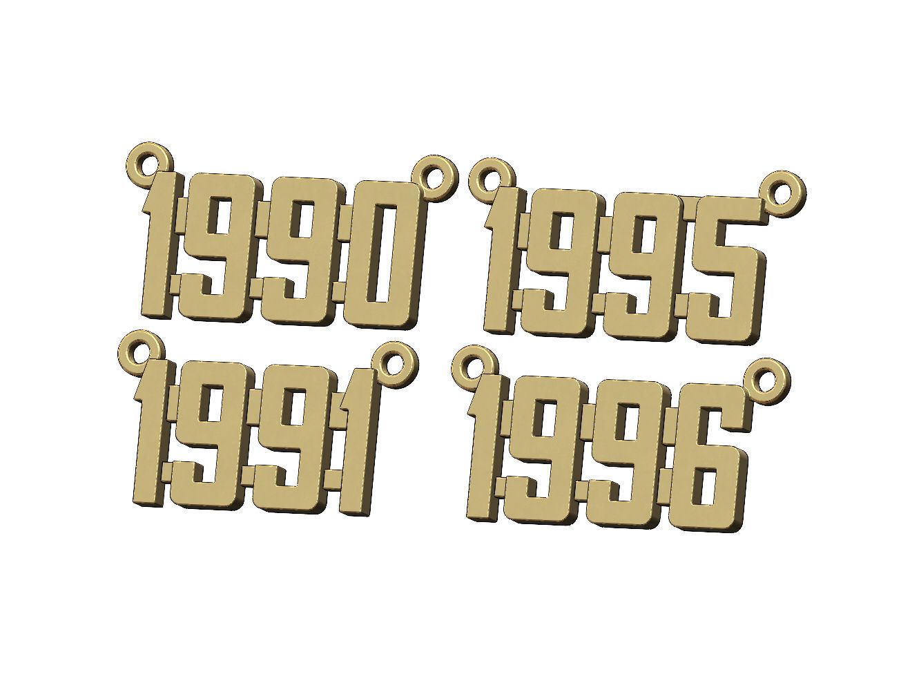 1990s pendant and charms mini set 3D print model_2