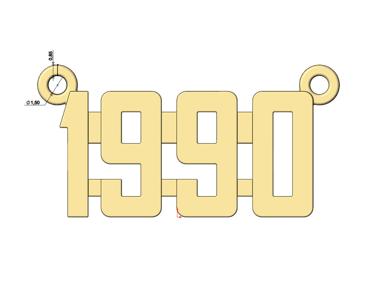 1990s pendant and charms mini set 3D print model_6