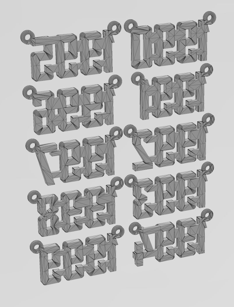 1990s pendant and charms mini set 3D print model_15