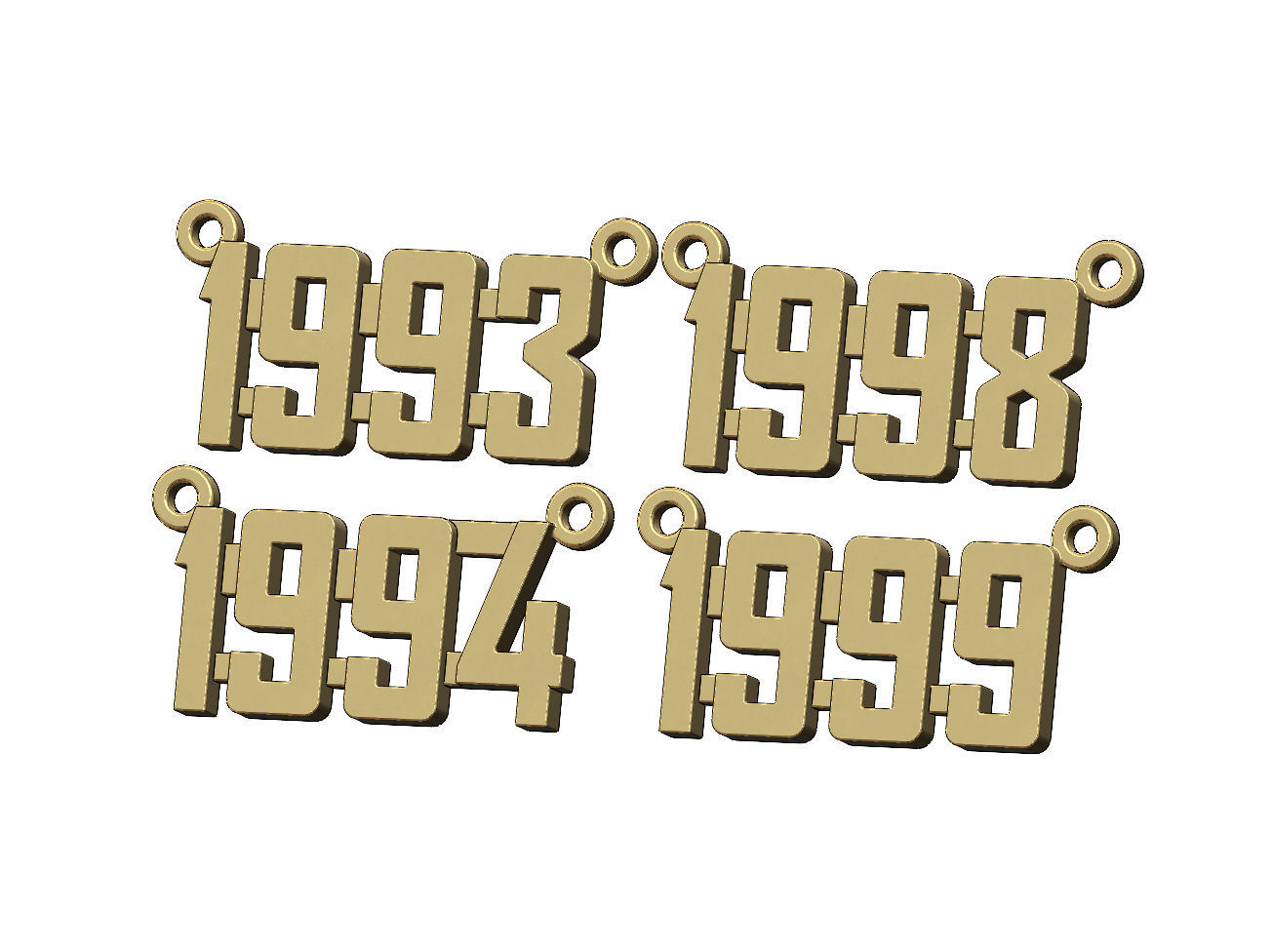 1990s pendant and charms mini set 3D print model_4