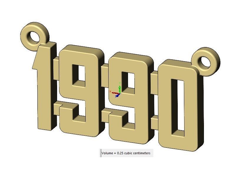 1990s pendant and charms mini set 3D print model_11