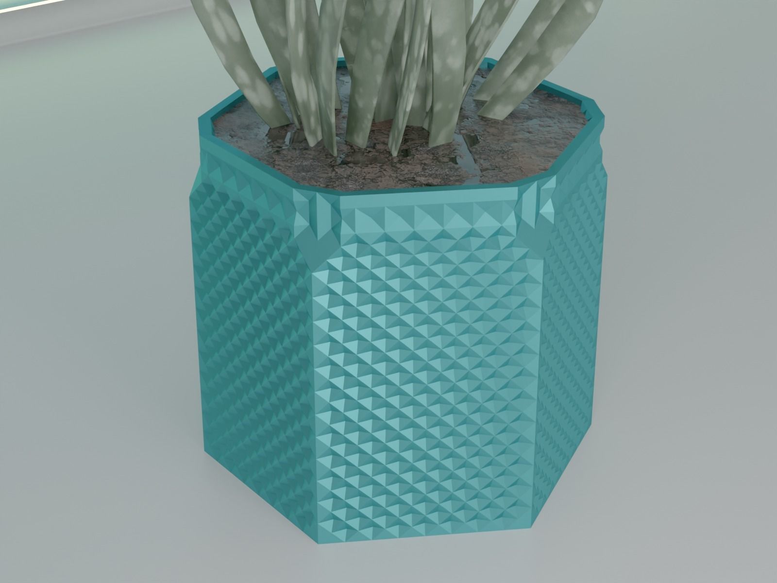 succulent plant pot 34 3D print model_9