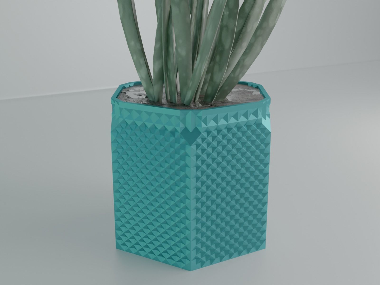 succulent plant pot 34 3D print model_4
