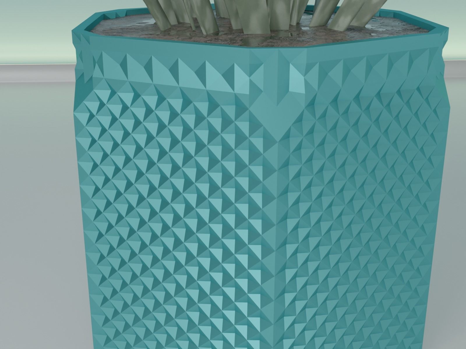 succulent plant pot 34 3D print model_6