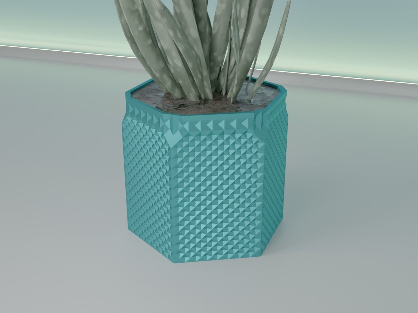 succulent plant pot 34 3D print model_8