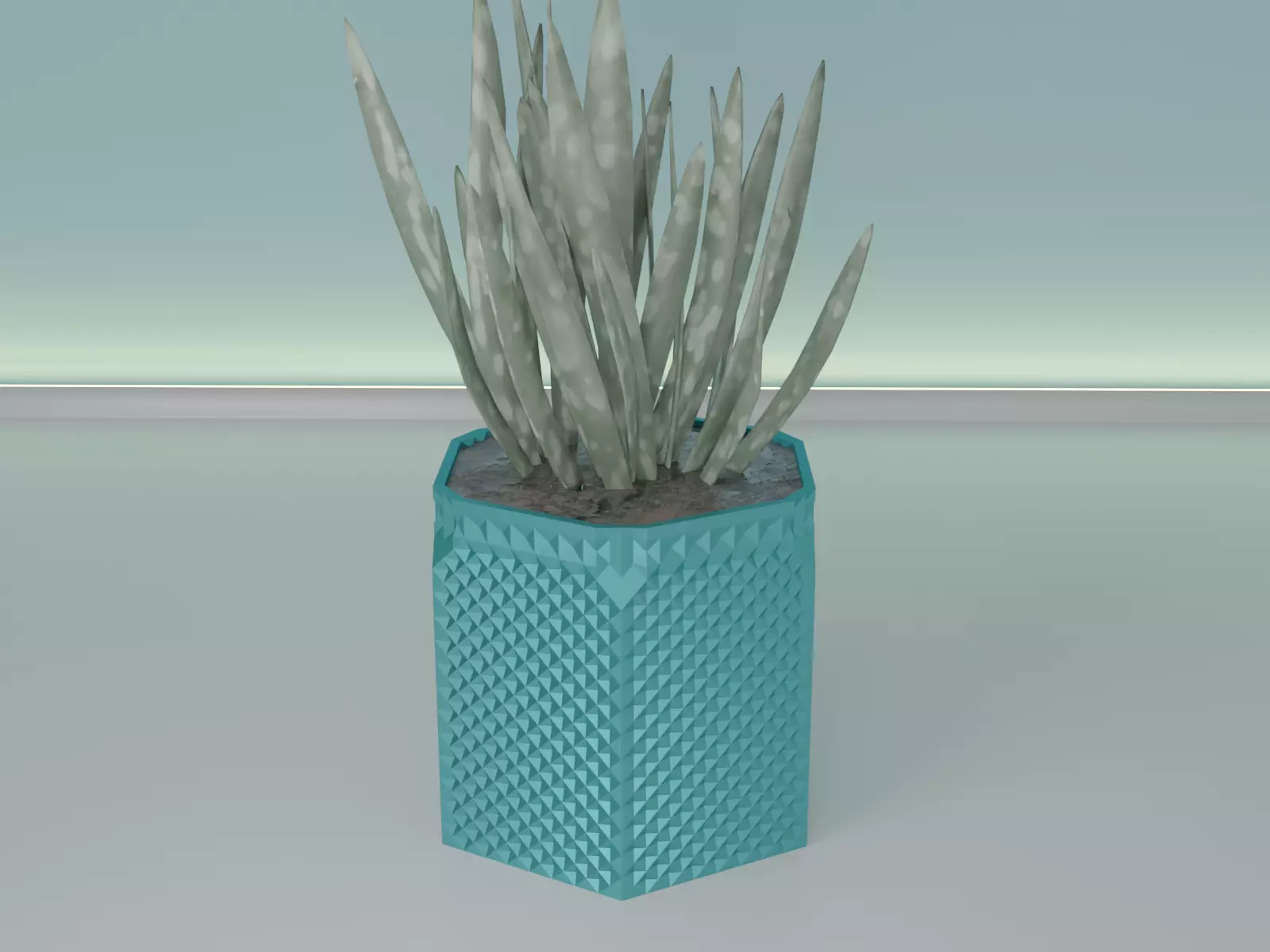 succulent plant pot 34 3D print model_0