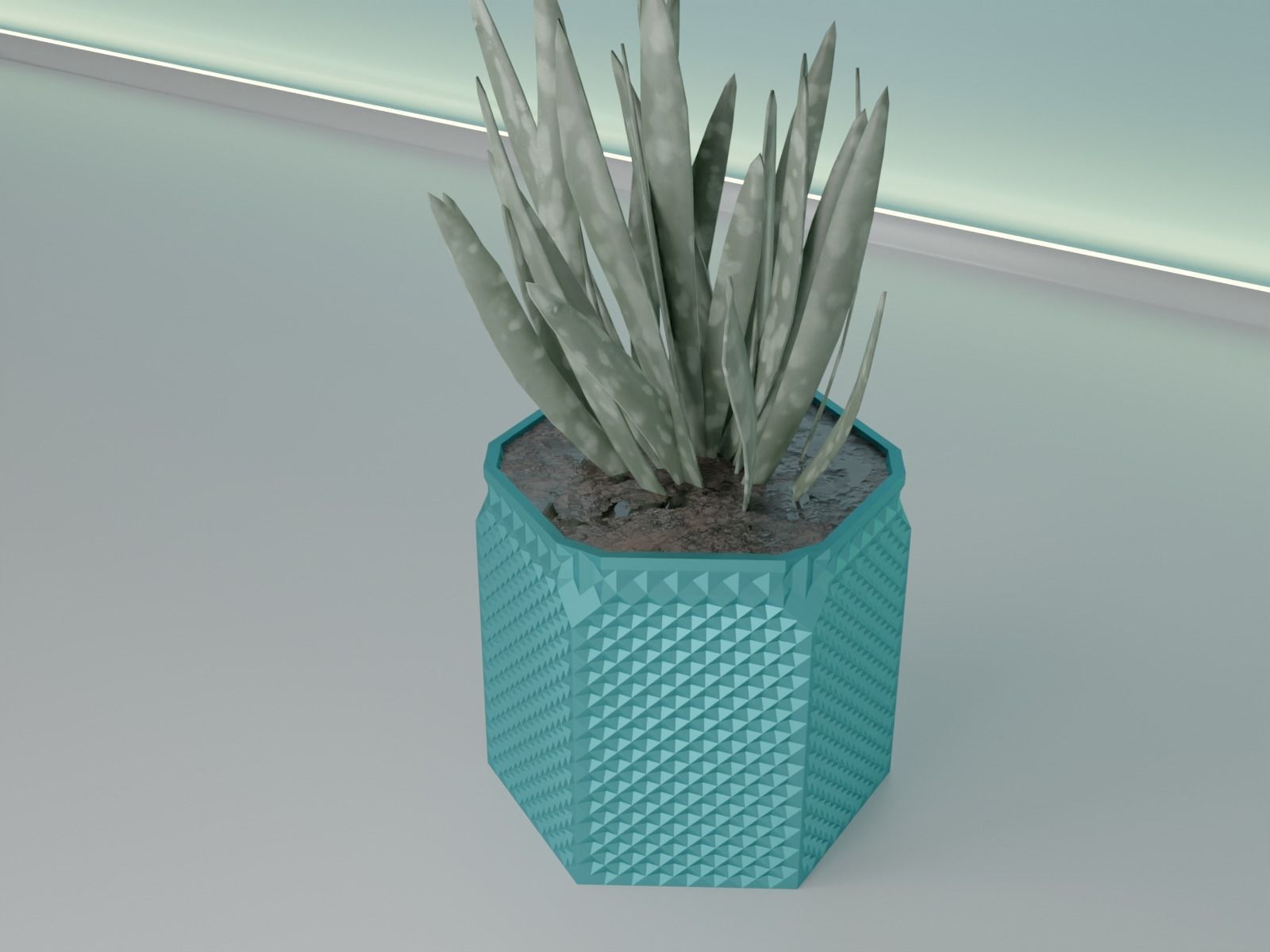 succulent plant pot 34 3D print model_5