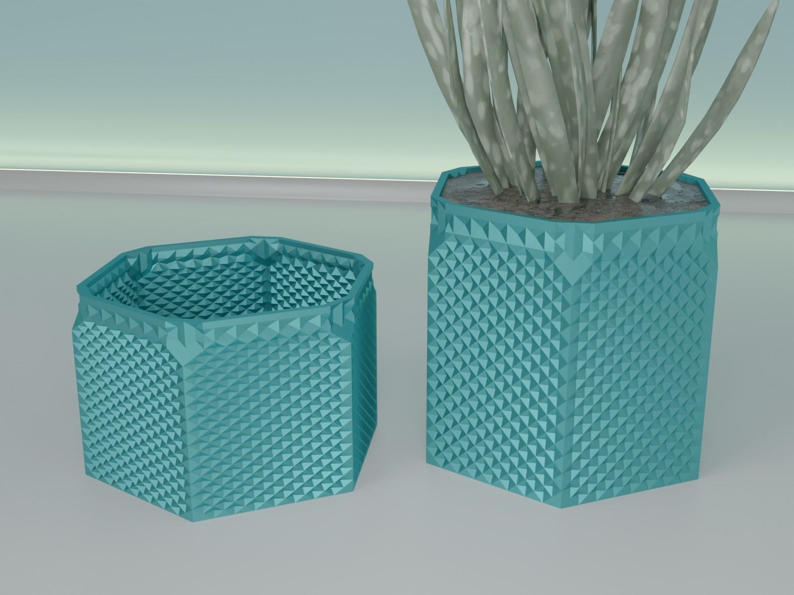 succulent plant pot 34 3D print model_3