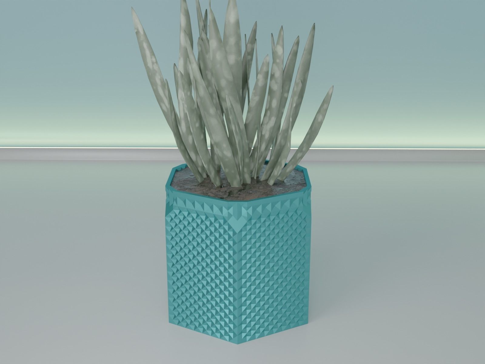 succulent plant pot 34 3D print model_16