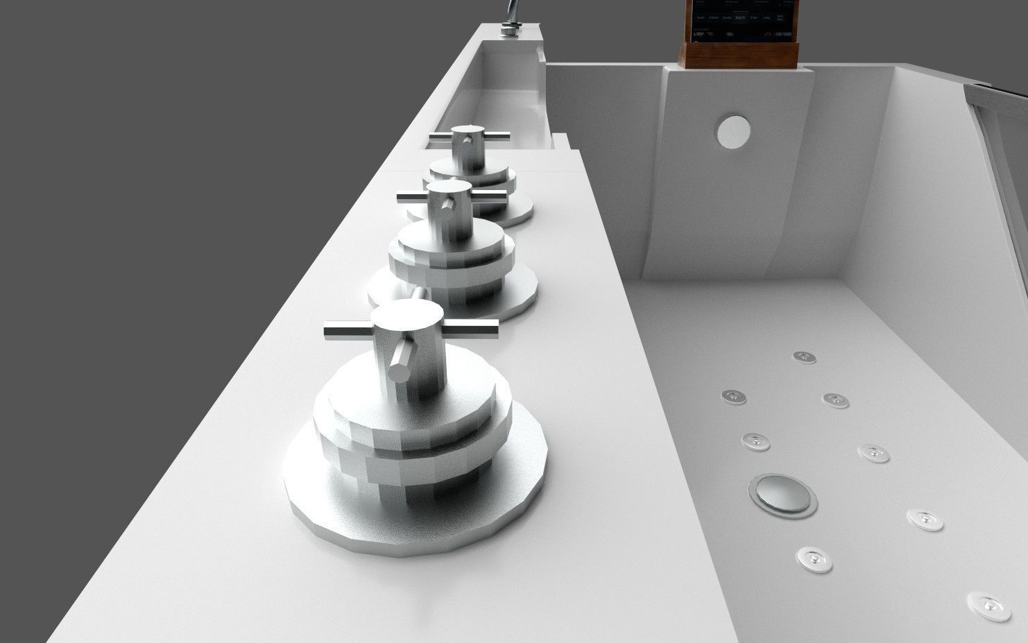 Jacuzzi bathtub Low-poly 3D model_2