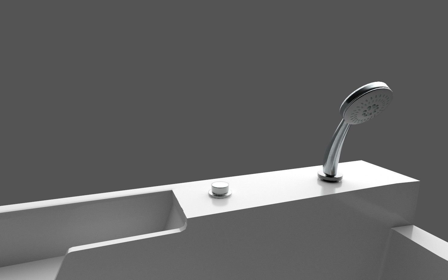 Jacuzzi bathtub Low-poly 3D model_6