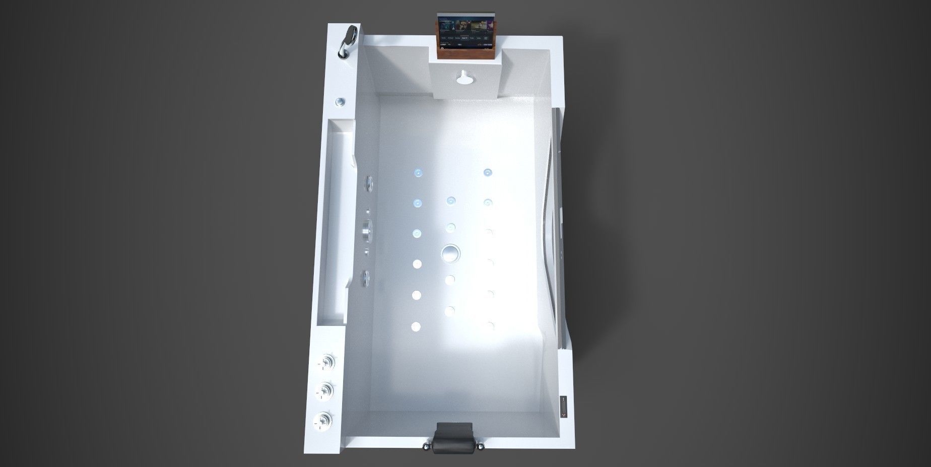 Jacuzzi bathtub Low-poly 3D model_15