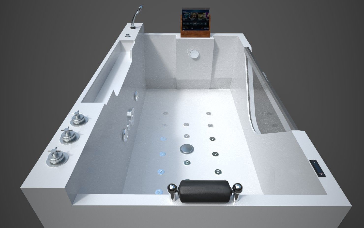 Jacuzzi bathtub Low-poly 3D model_20
