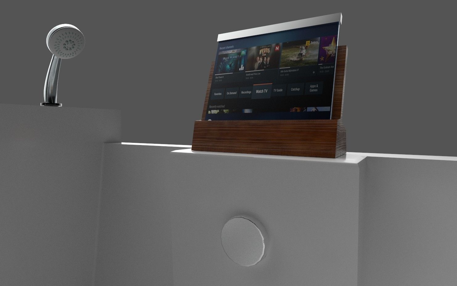 Jacuzzi bathtub Low-poly 3D model_8