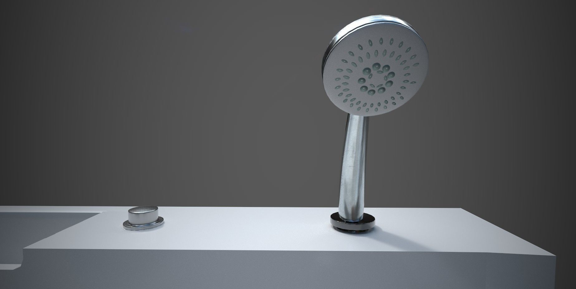 Jacuzzi bathtub Low-poly 3D model_17