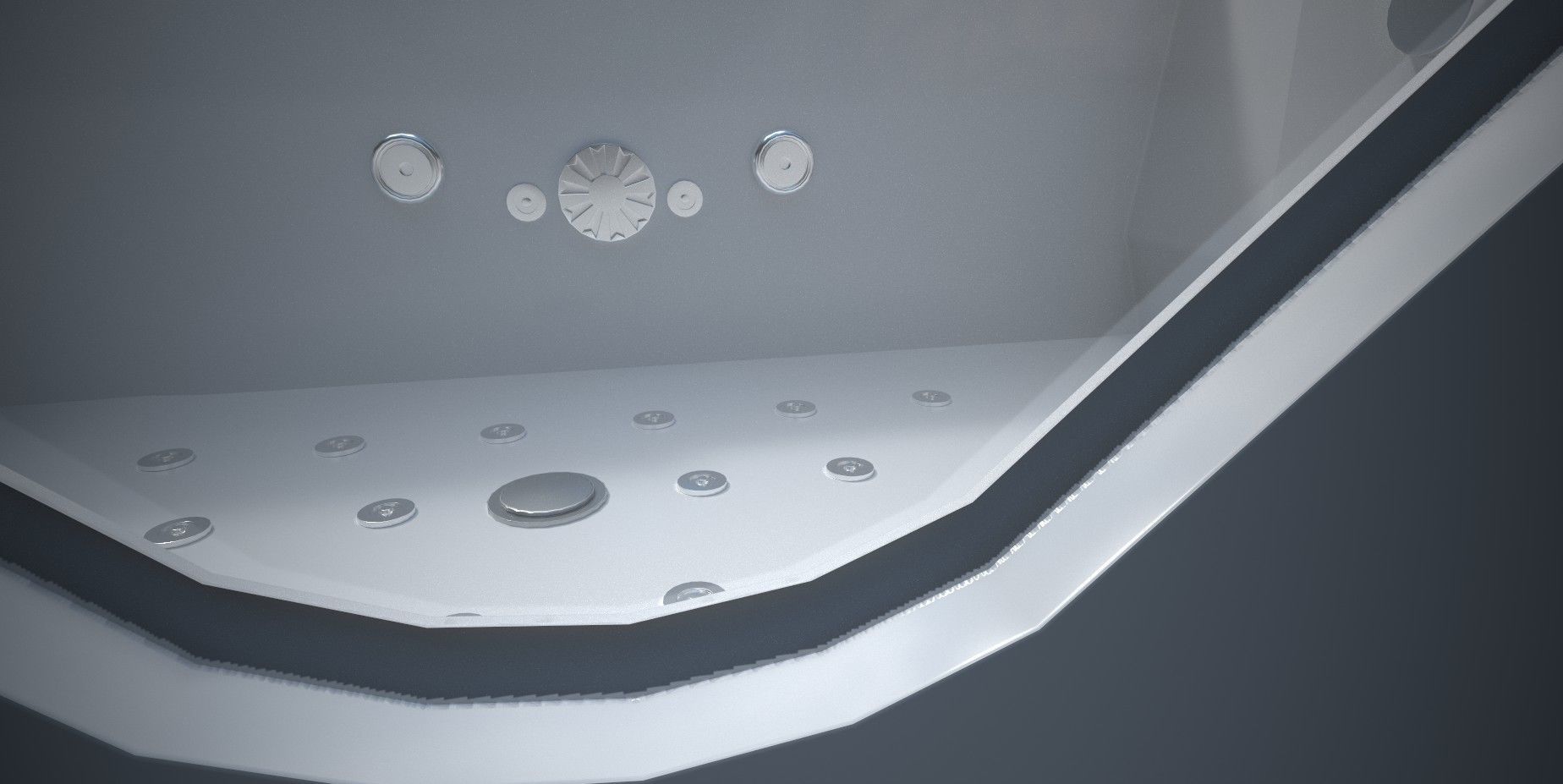 Jacuzzi bathtub Low-poly 3D model_18