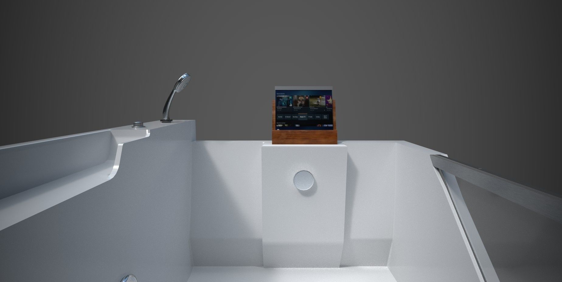 Jacuzzi bathtub Low-poly 3D model_16