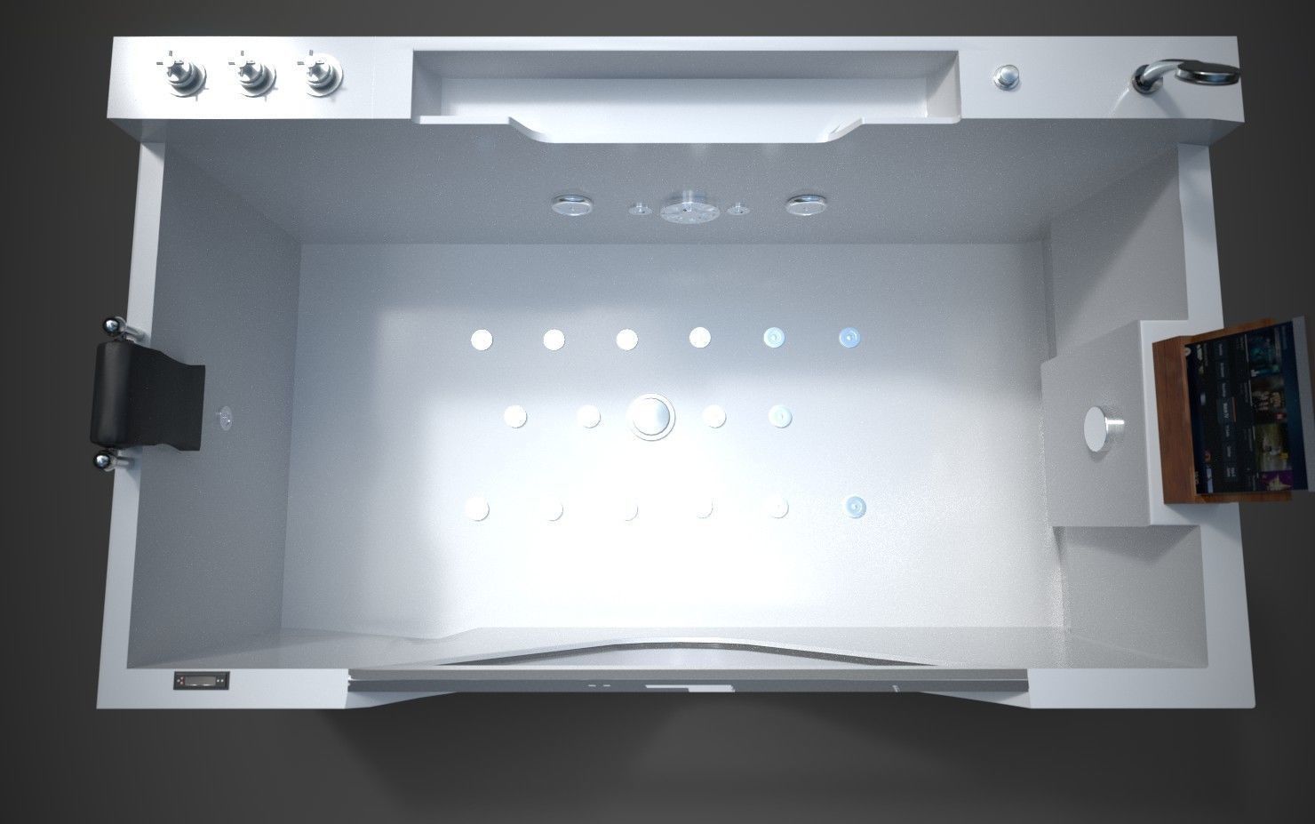 Jacuzzi bathtub Low-poly 3D model_25