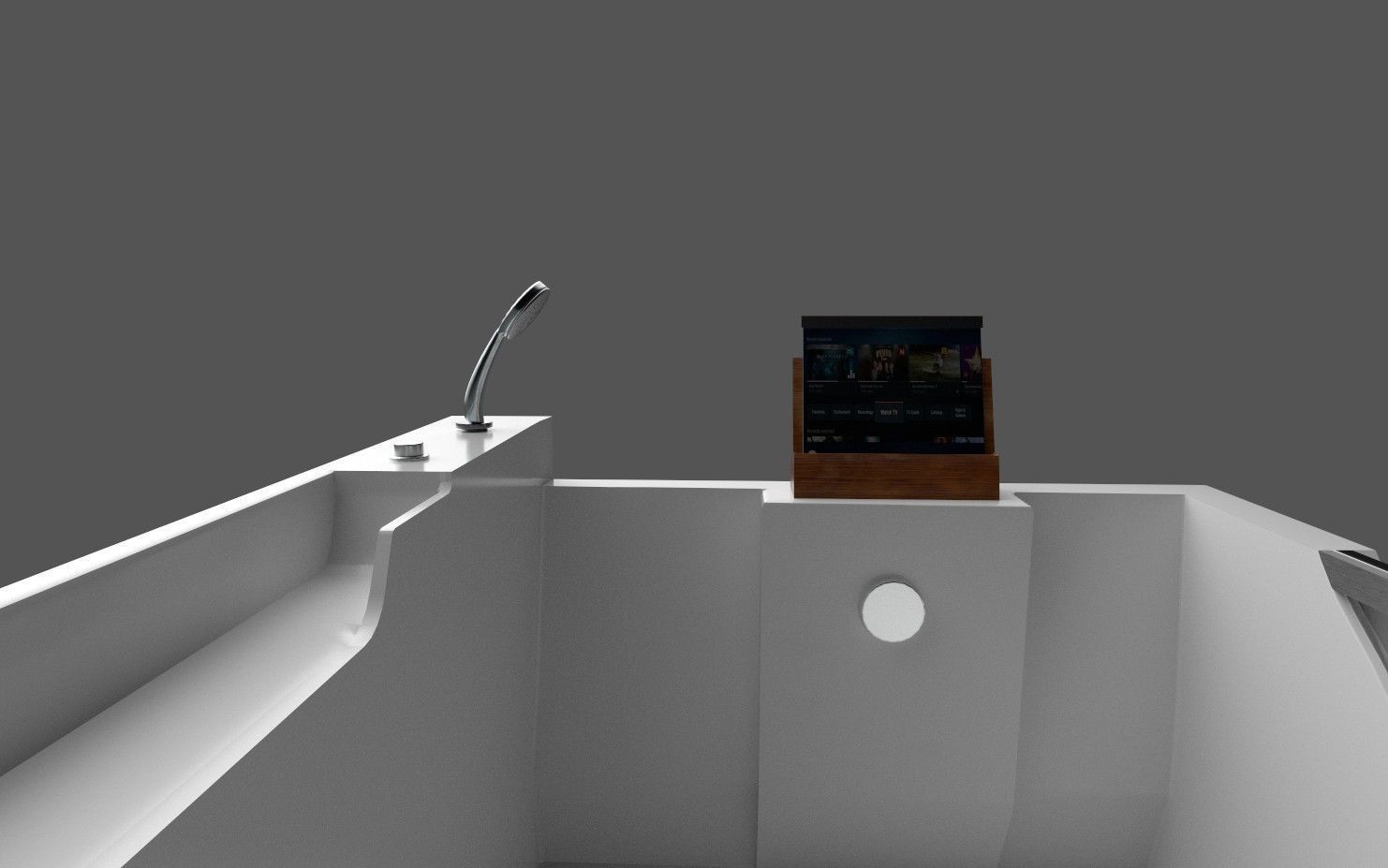 Jacuzzi bathtub Low-poly 3D model_7