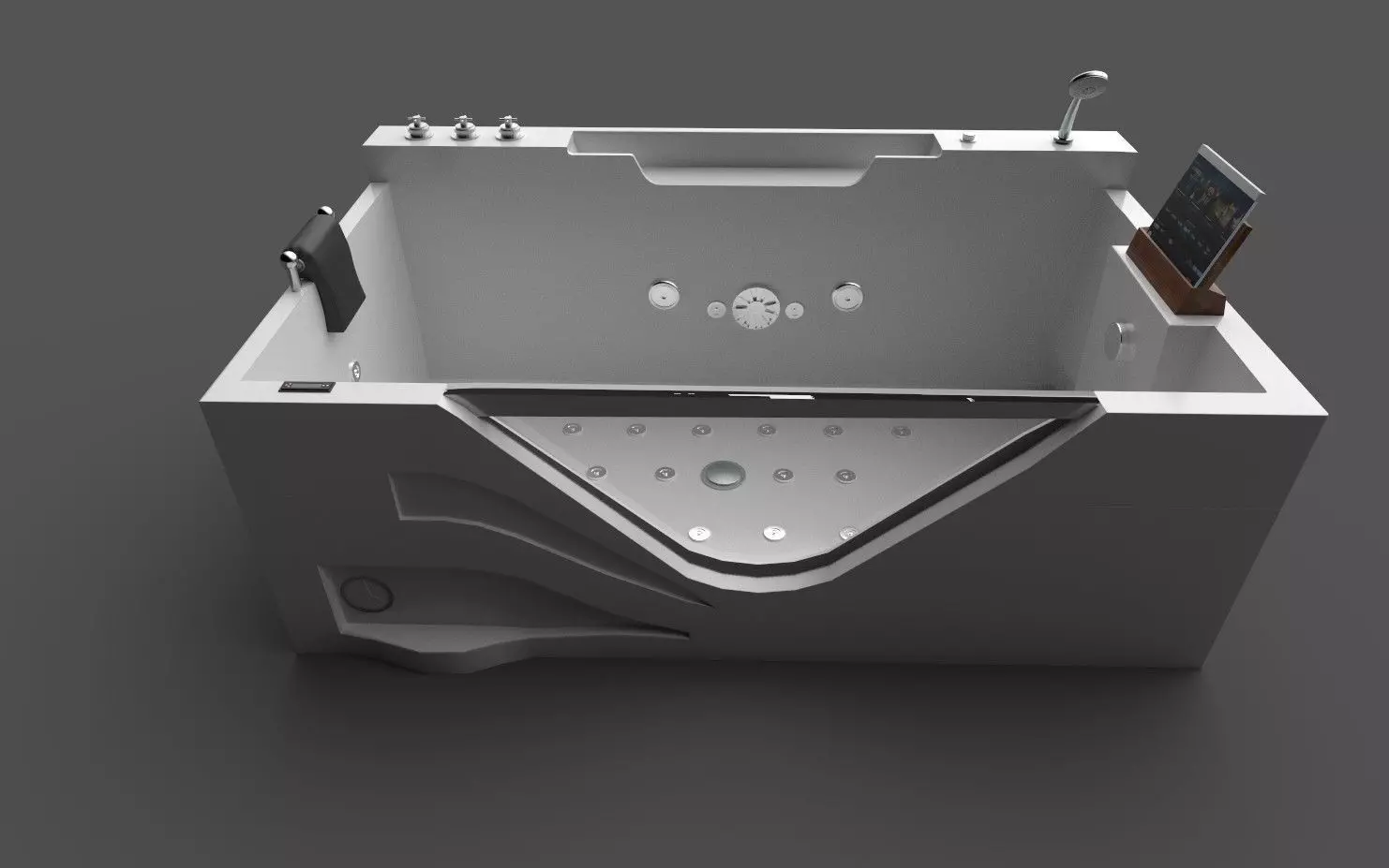 Jacuzzi bathtub Low-poly 3D model_0