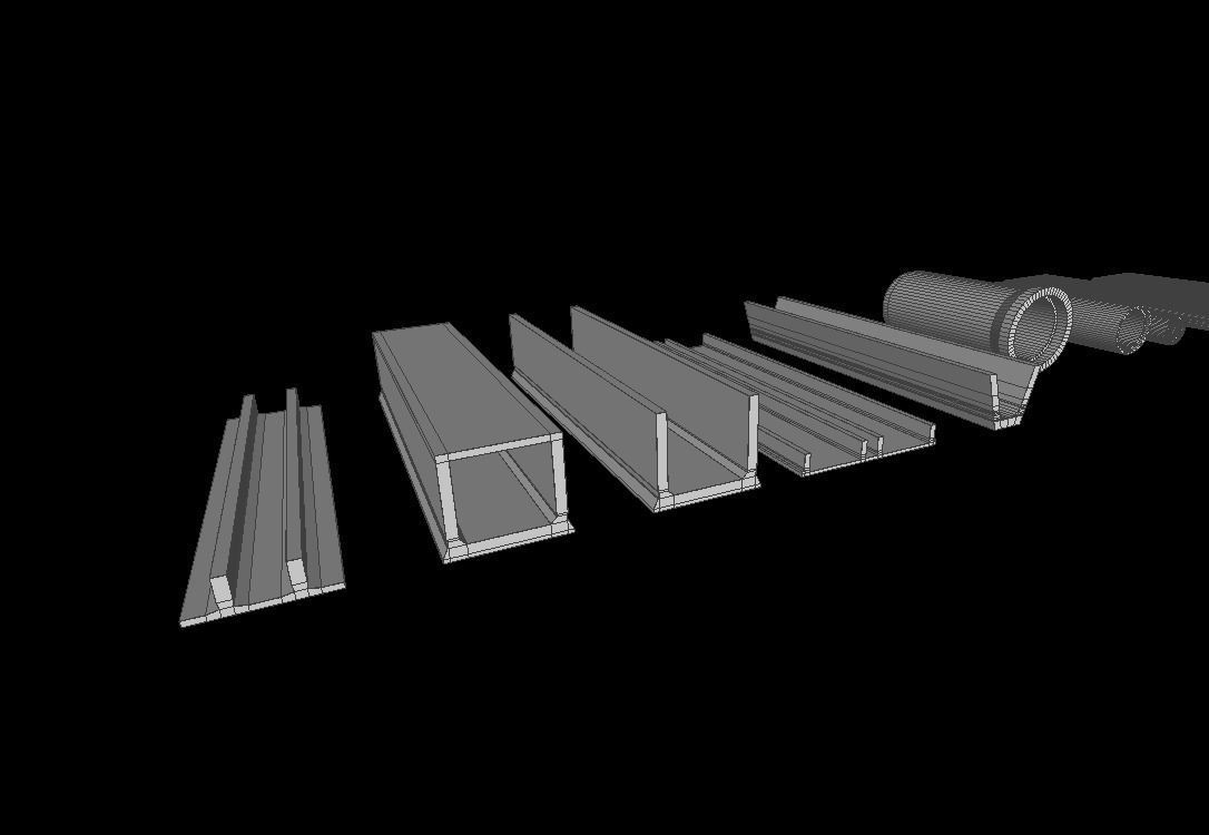 Precast Concrete Elements Collection - 20 Items Low-poly 3D model_15