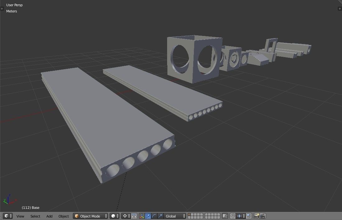 Precast Concrete Elements Collection - 20 Items Low-poly 3D model_25