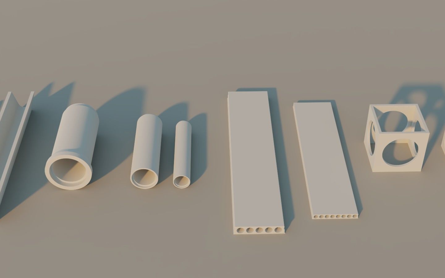 Precast Concrete Elements Collection - 20 Items Low-poly 3D model_11