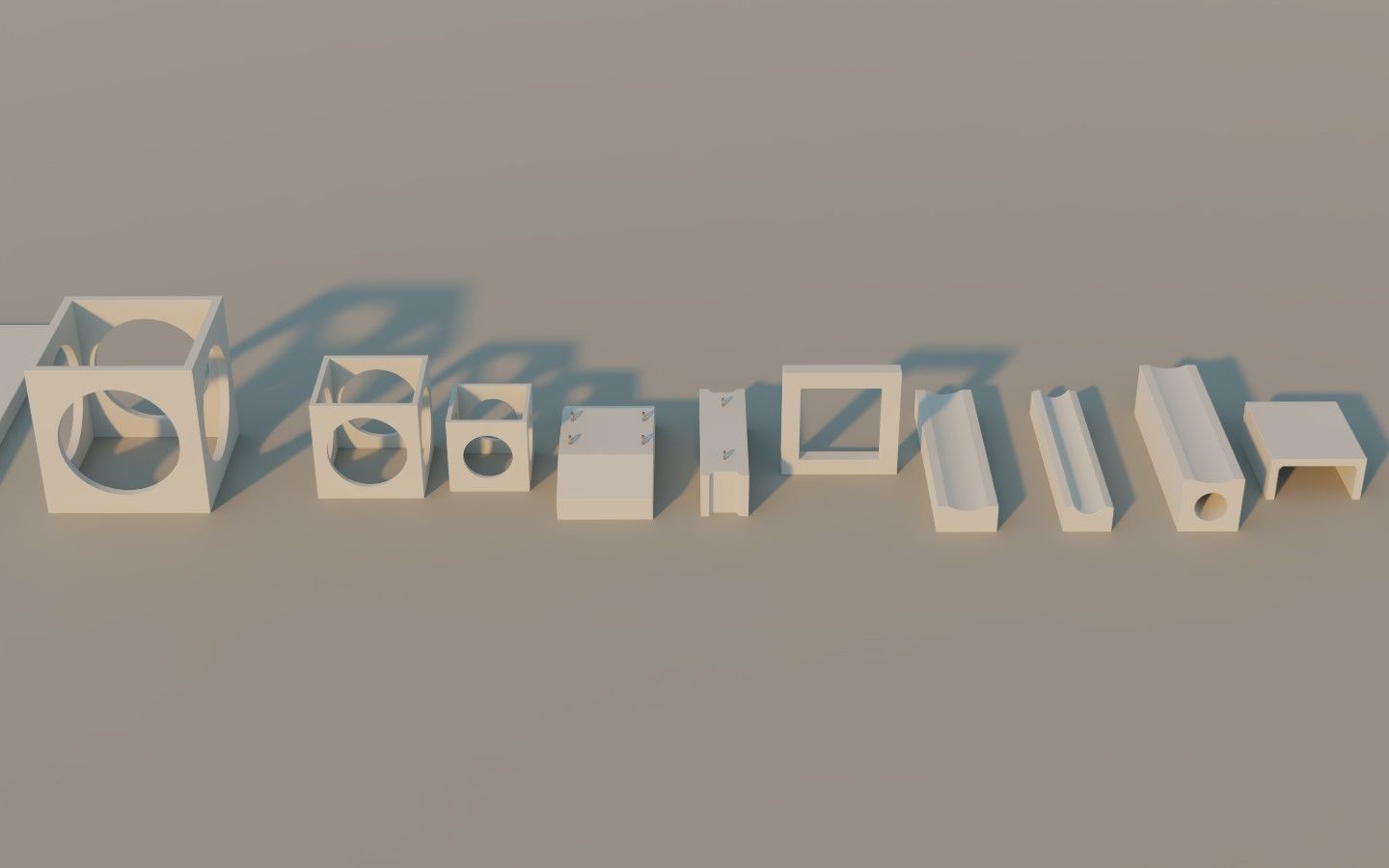 Precast Concrete Elements Collection - 20 Items Low-poly 3D model_4