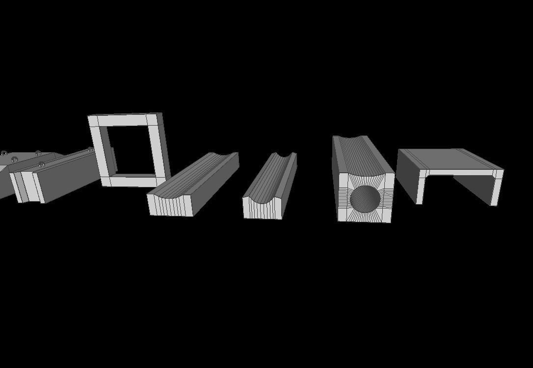 Precast Concrete Elements Collection - 20 Items Low-poly 3D model_14
