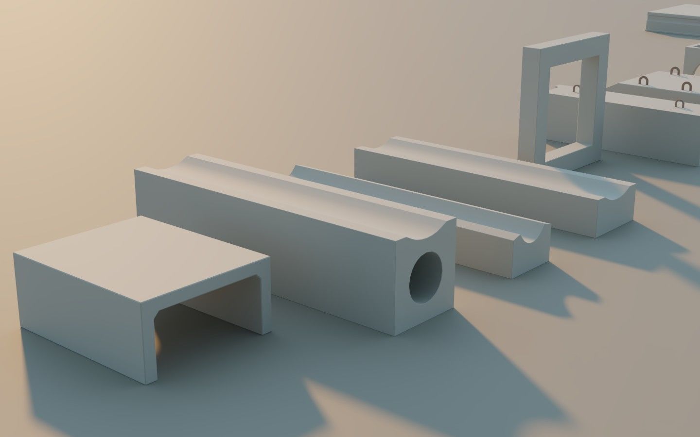 Precast Concrete Elements Collection - 20 Items Low-poly 3D model_5